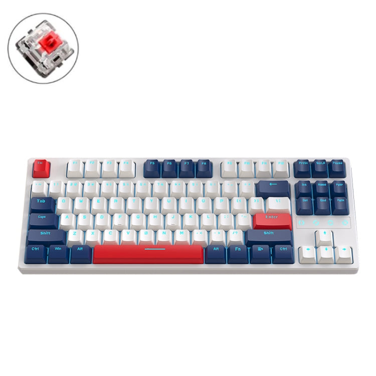ZIYOU LANG K87 Tastiera meccanica cablata sostituibile a caldo con 87 tasti, lunghezza cavo: 1,5 m, stile:, K87 Red Shaft (Blue Ice Blue Light), K87 Green Shaft (Micr-light White Light), K87 Red Shaft (Micr-light White Light)